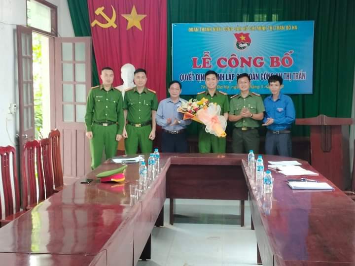 Lễ công bố QUyết định thành lập chi đoàn công an thị trấn Bố Hạ